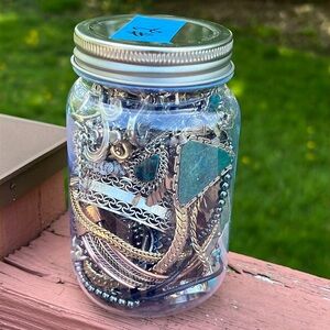 Mystery jar of wearable jewelry. Approximately 1.5